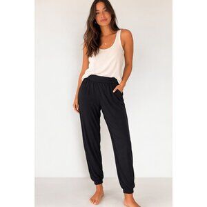 Lunya Washable Silk Black Jogger Pants Size L Casual Loungewear Everyday Wear
